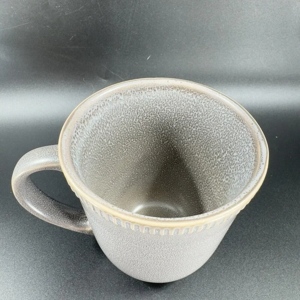 Pier 1 Easton Charcoal Gray Stoneware Coffee‎ Mug Cup Set 2 Mugs Cups Ceramic
